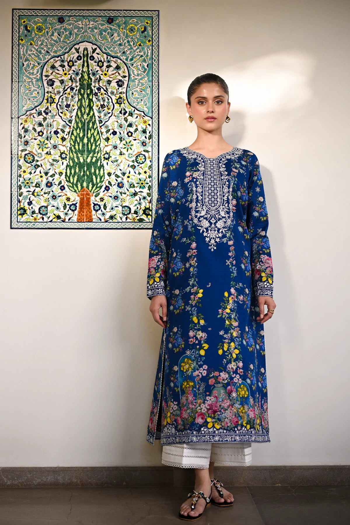 MIDNIGHT IN MAY LUXURY PRINTED EMBROIDERED LAWN SET (NEL-25617)