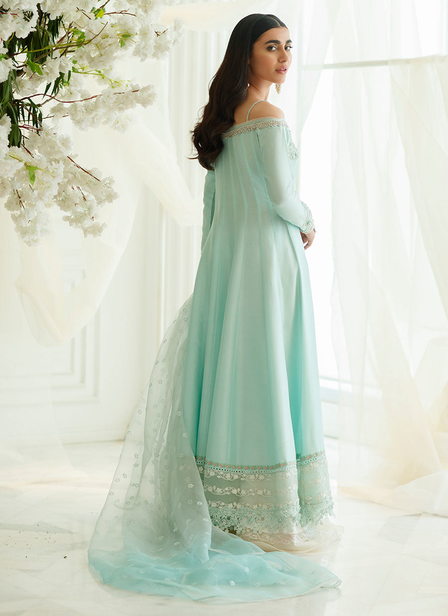 MYKONOS BLUE KALIDAAR AND DUPATTA