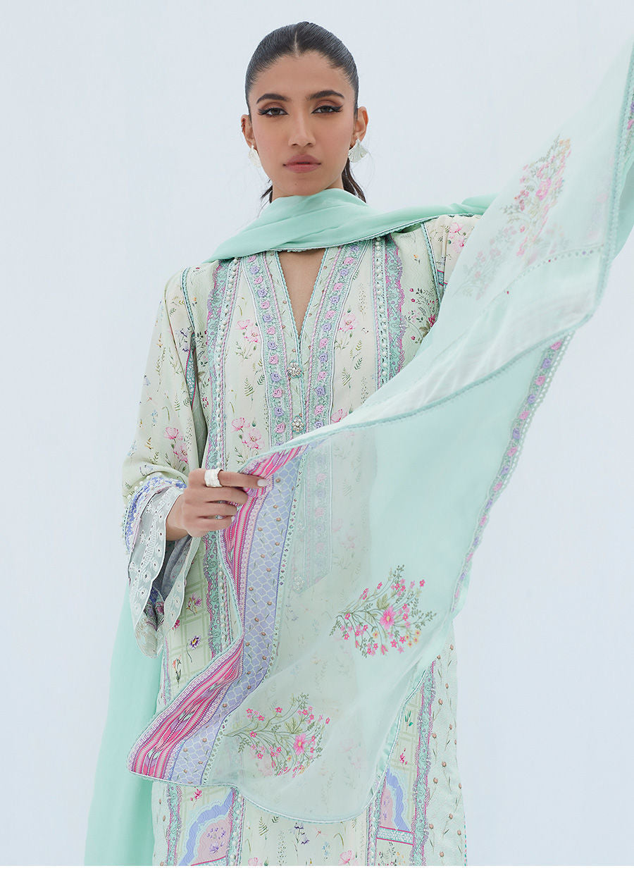 AMANDA AQUA SHIRT AND DUPATTA