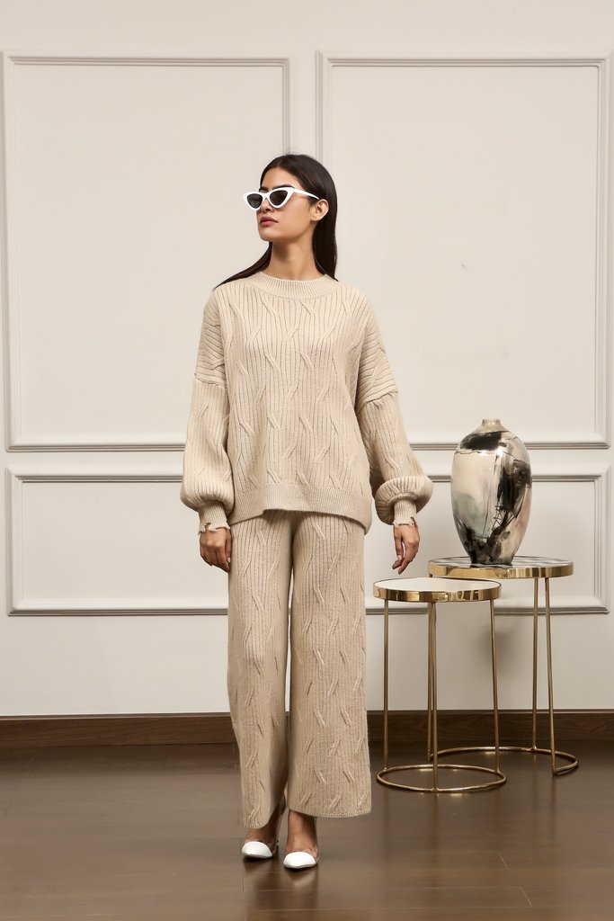 Ava Apricot Knit set