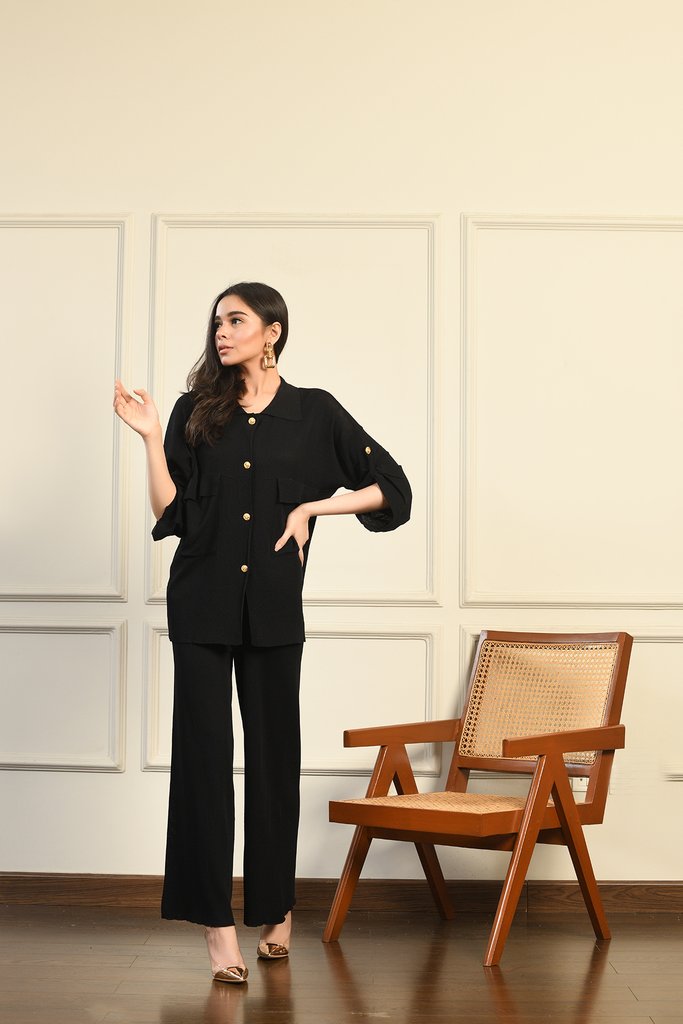 Maria buttoned separates Black
