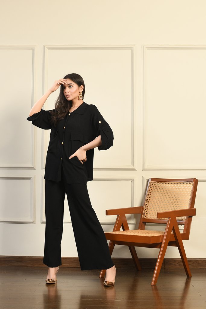 Maria buttoned separates Black
