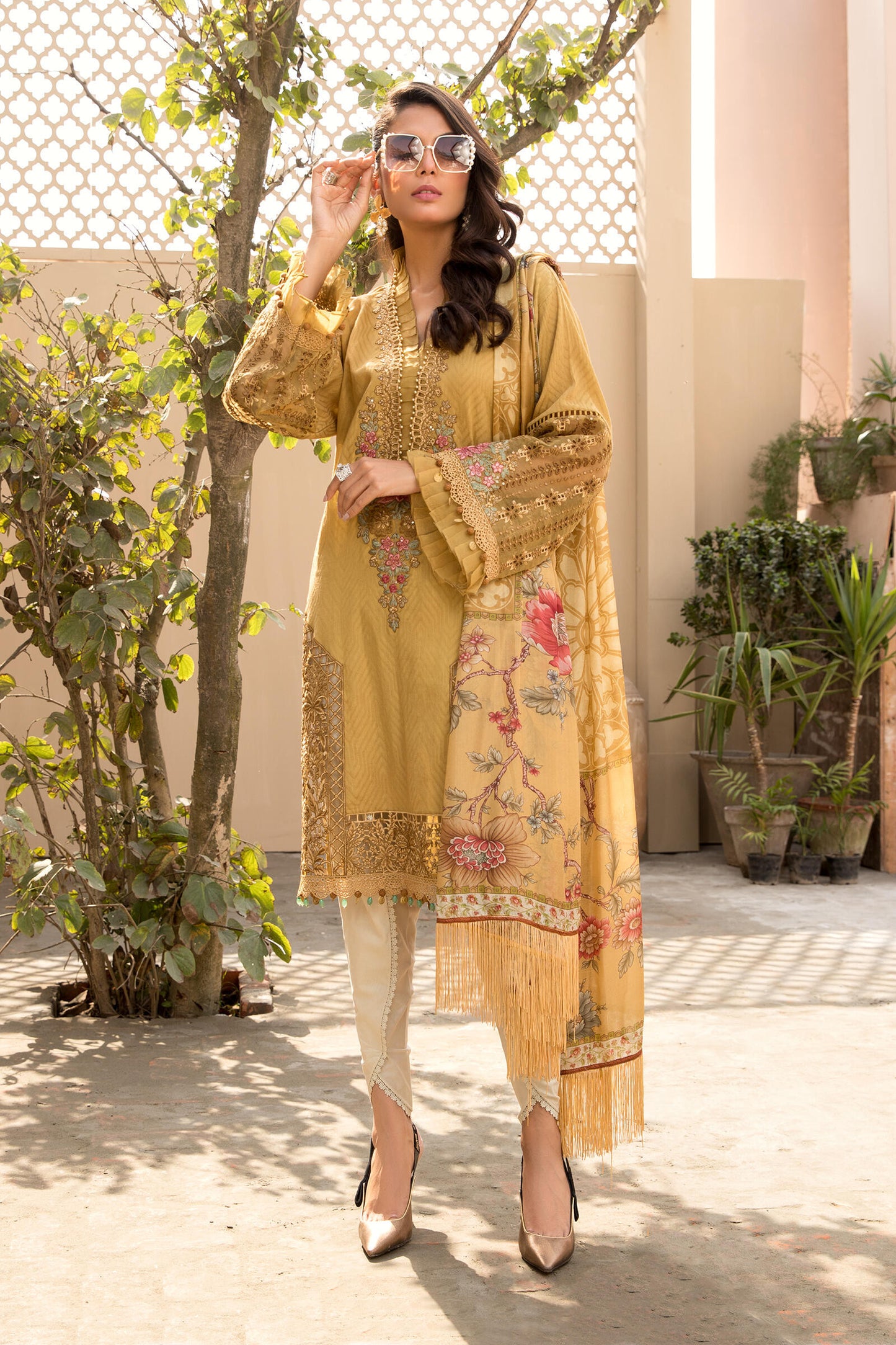 Unstitched Lawn EL-21-09-Mustard