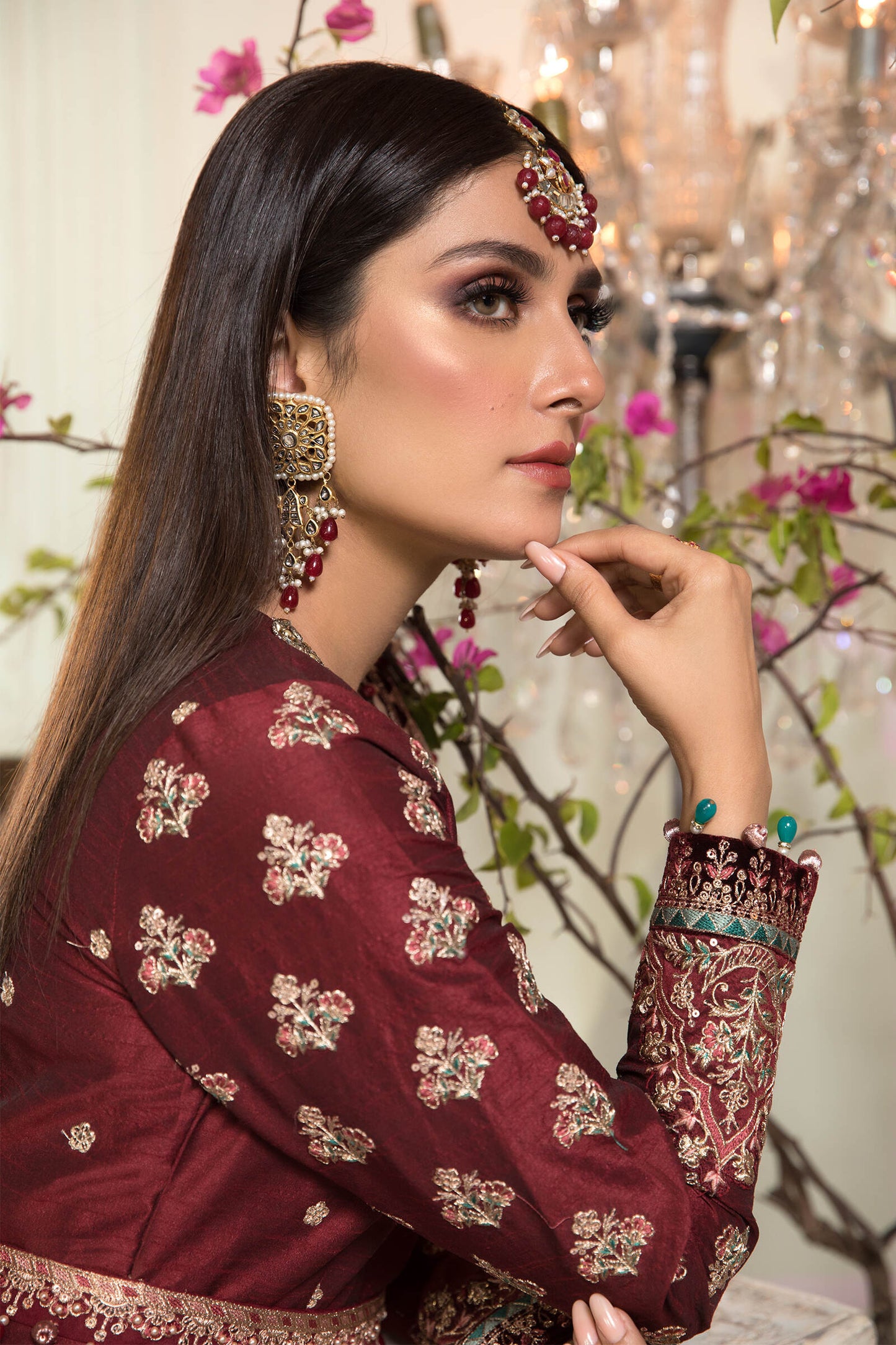 Maroon and Salmon pink (BD-2204)