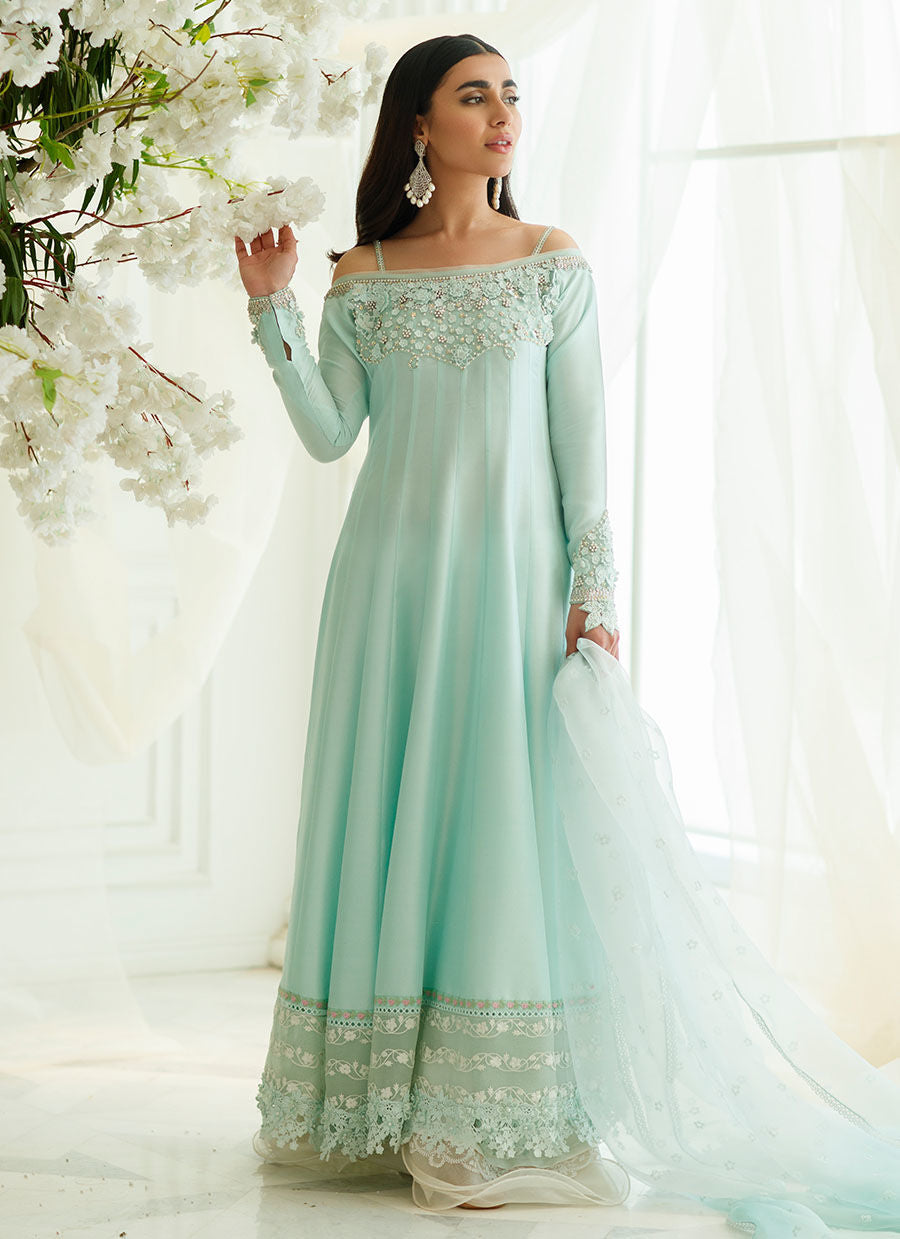 MYKONOS BLUE KALIDAAR AND DUPATTA