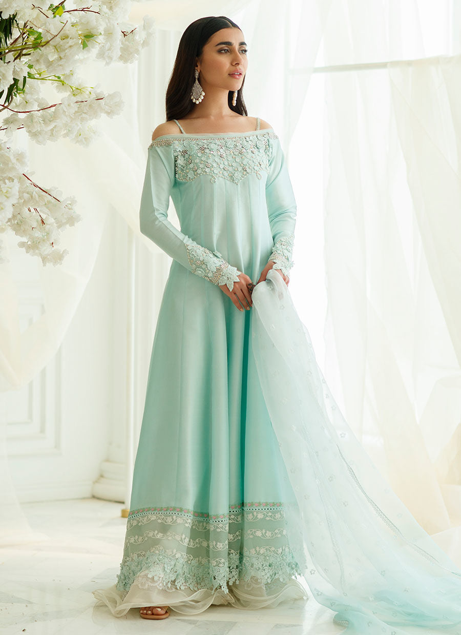 MYKONOS BLUE KALIDAAR AND DUPATTA