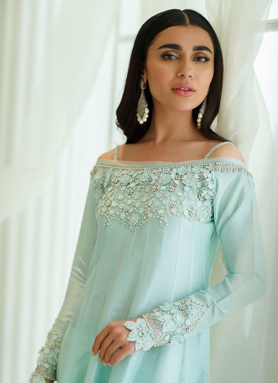 MYKONOS BLUE KALIDAAR AND DUPATTA