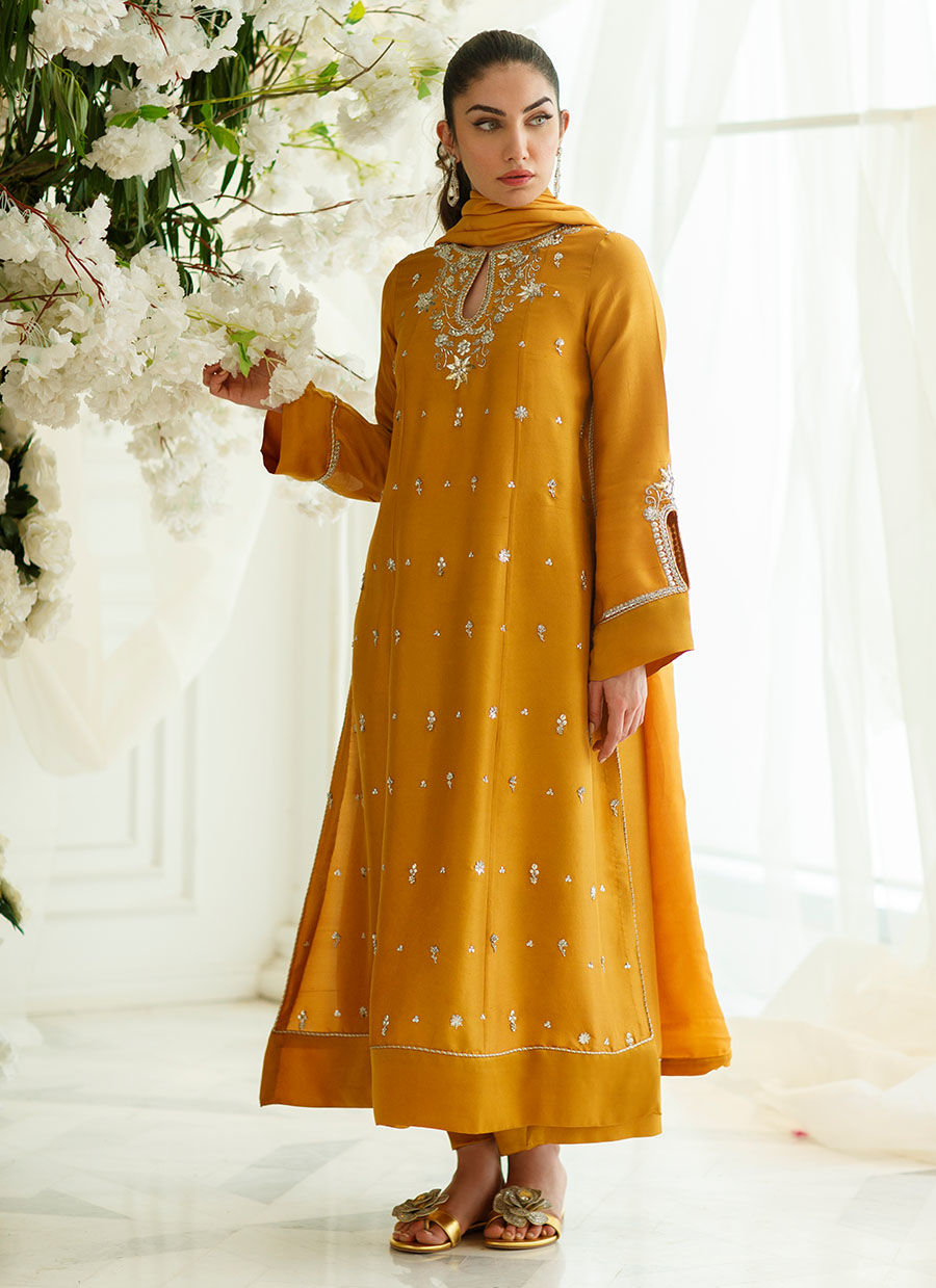 AMBER FOIL SHIRT AND DUPATTA