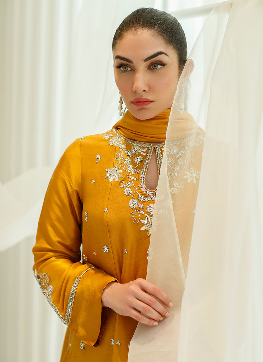 AMBER FOIL SHIRT AND DUPATTA