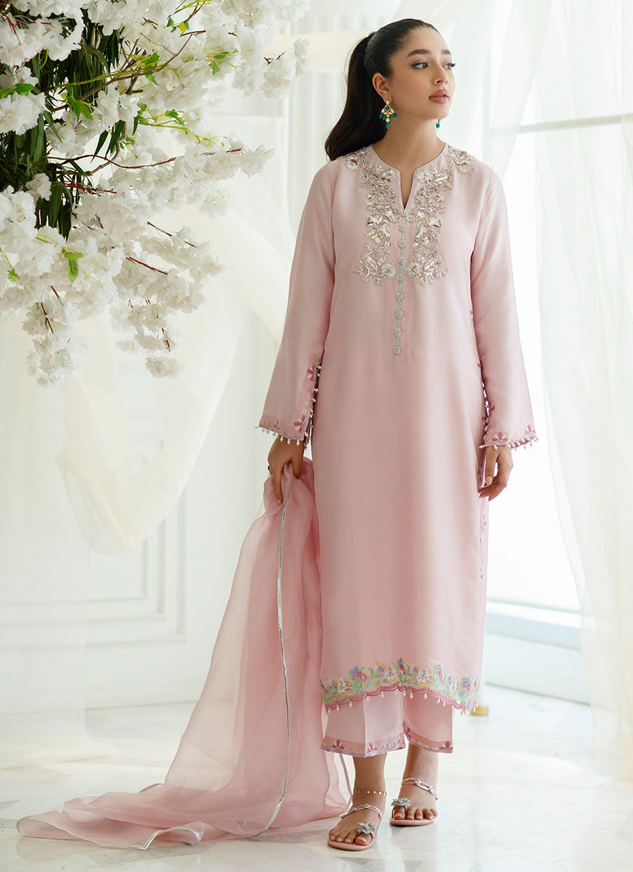 TEA ROSE FOIL SHIRT AND DUPATTA