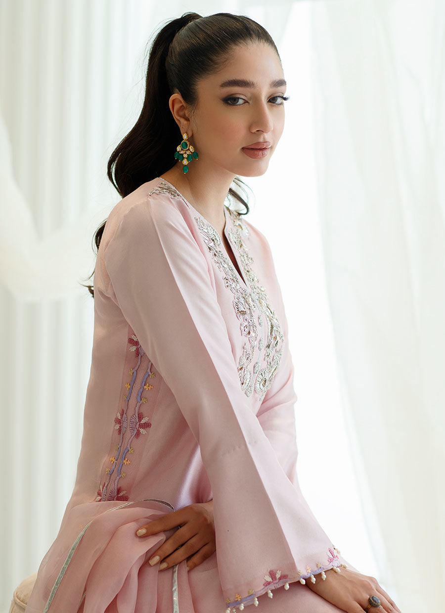 TEA ROSE FOIL SHIRT AND DUPATTA
