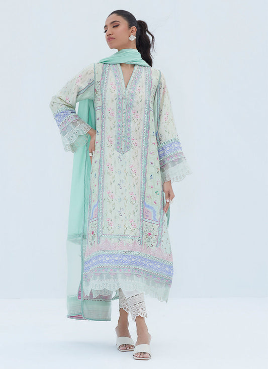 AMANDA AQUA SHIRT AND DUPATTA