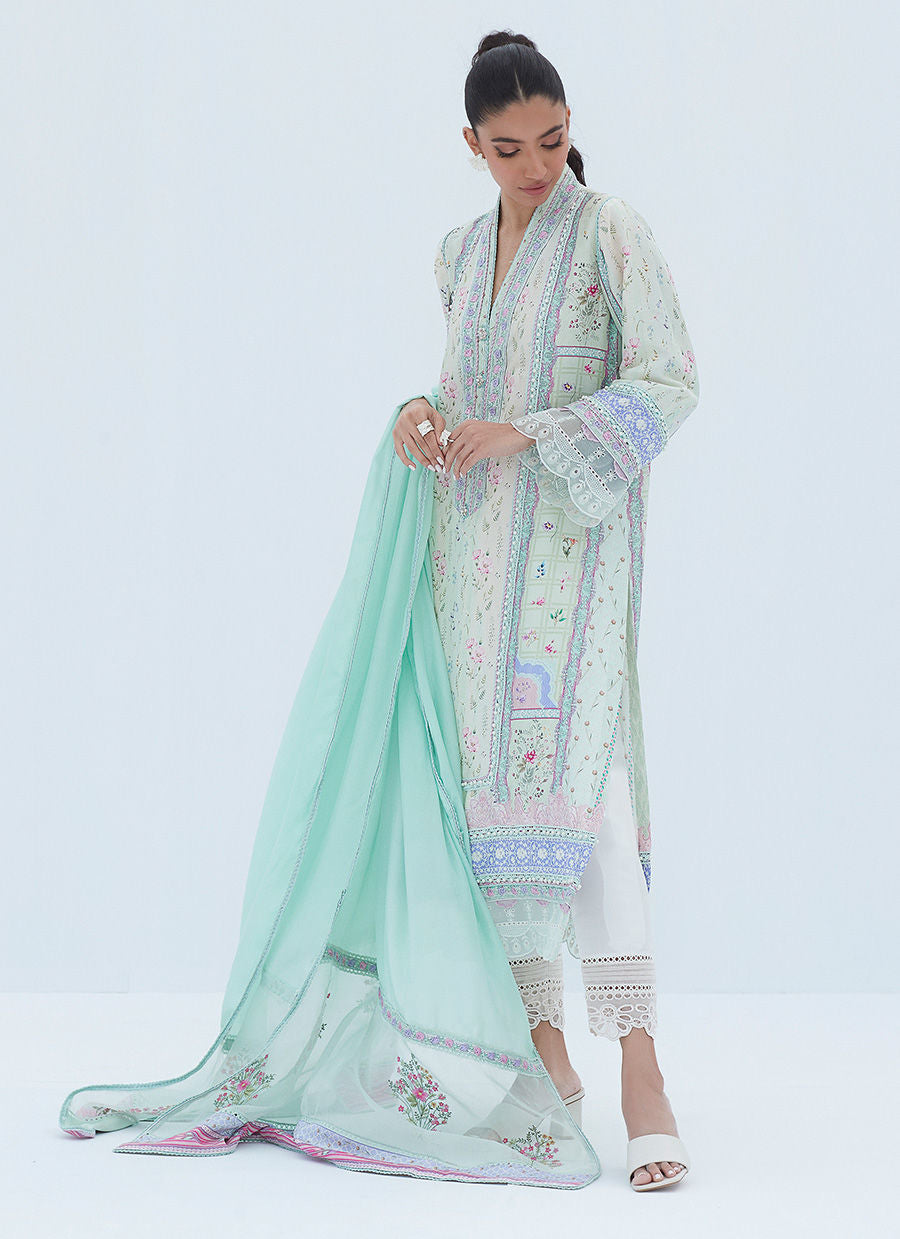 AMANDA AQUA SHIRT AND DUPATTA