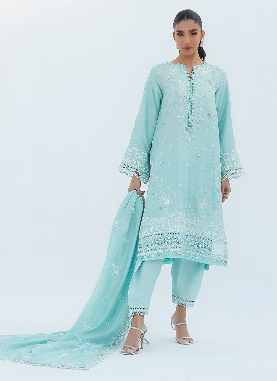 ARIZONA AQUA SHIRT AND DUPATTA