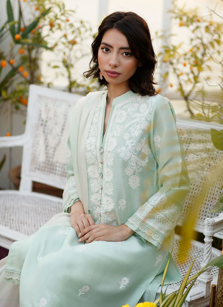 CELESTE MINT GREEN SHIRT AND DUPATTA