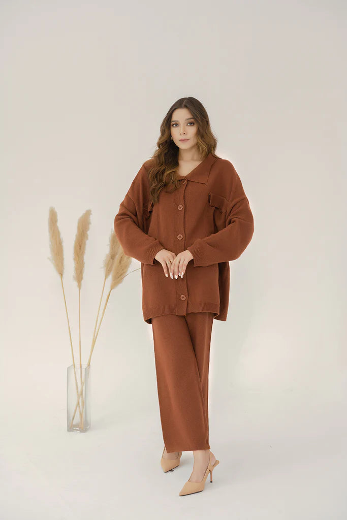 Esmé Rust Two Piece Knit Suit