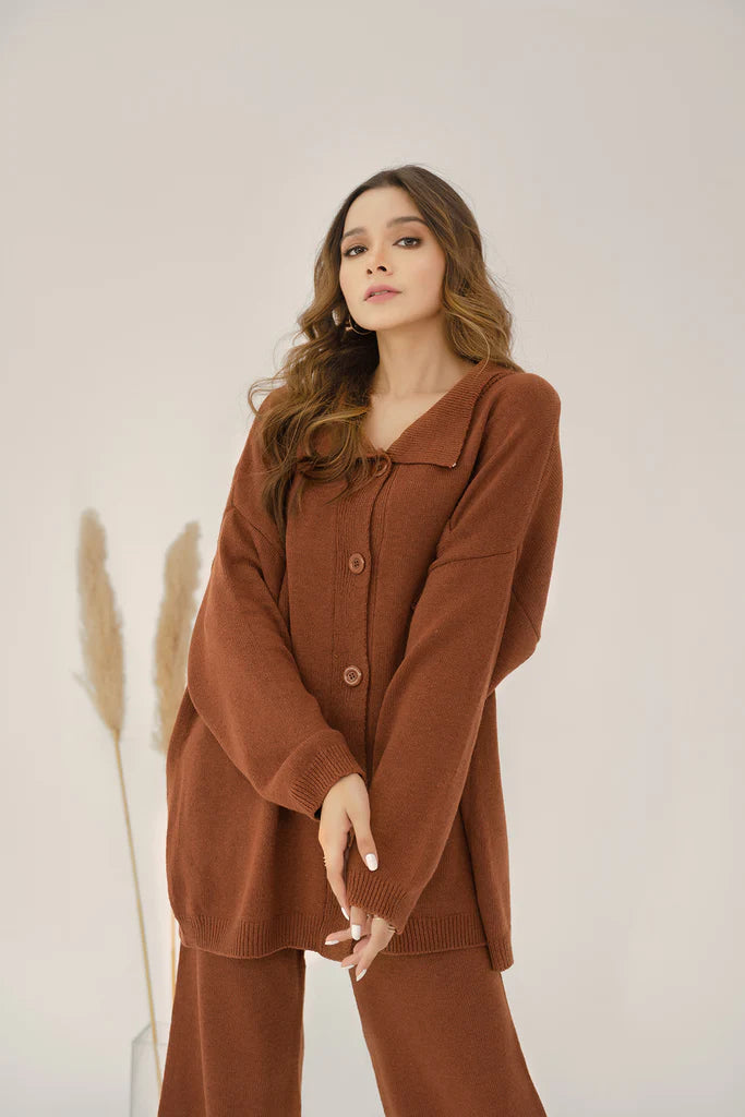 Esmé Rust Two Piece Knit Suit