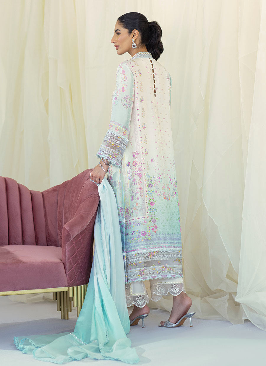 FRANNIE OMBRE SILK SHIRT AND DUPATTA