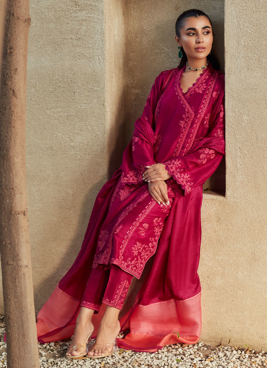 GAELLE MAGENTA SHIRT AND DUPATTA