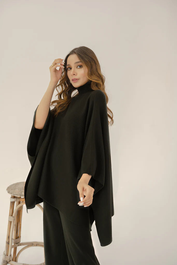 Lily Knitted Cape Dark Green Separates