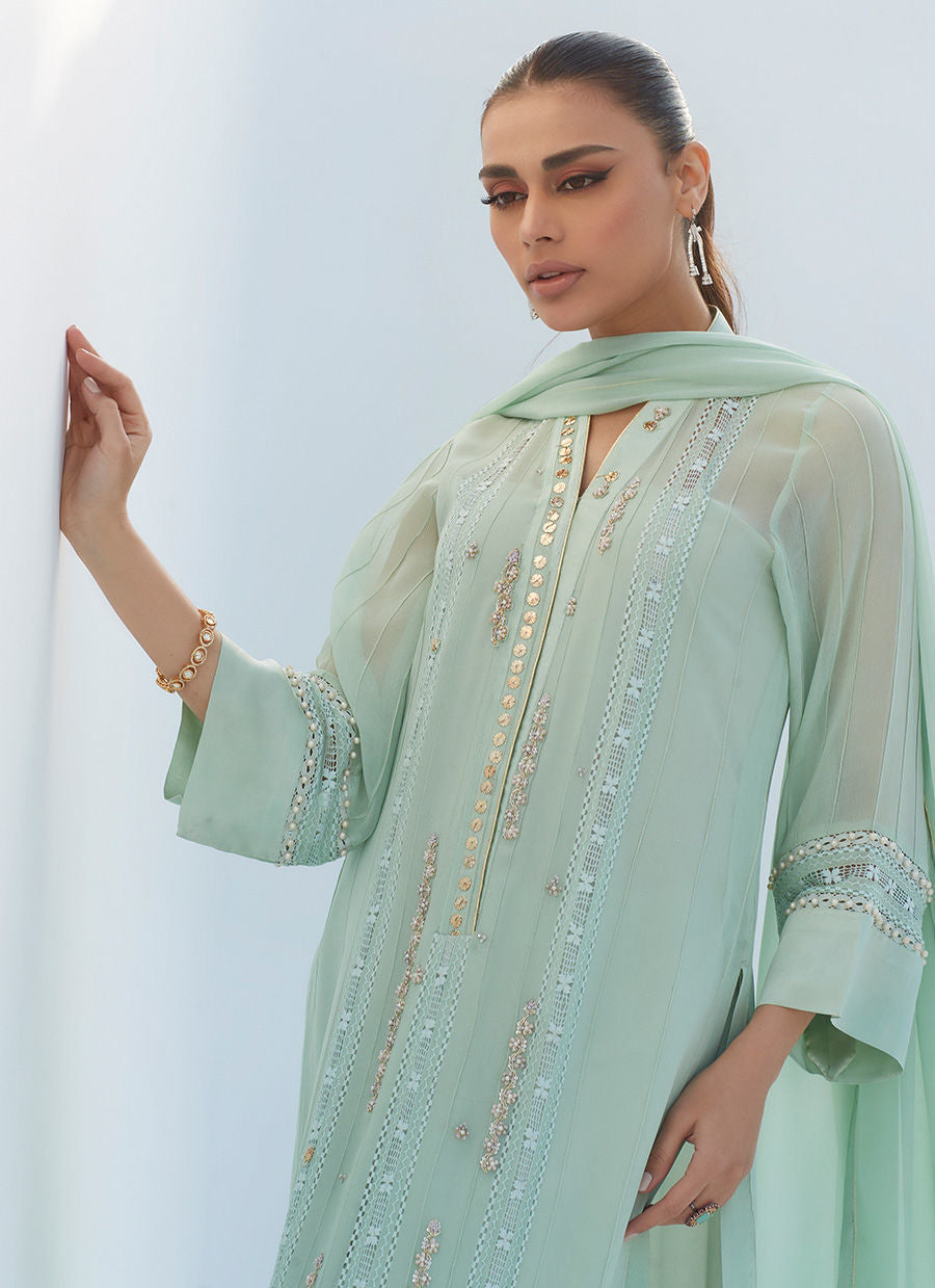 MELISSA AQUA SHIRT AND DUPATTA