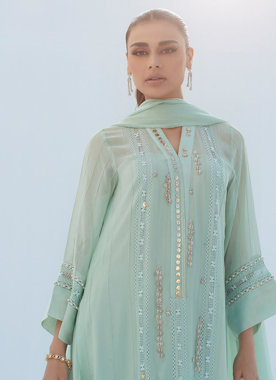 MELISSA AQUA SHIRT AND DUPATTA