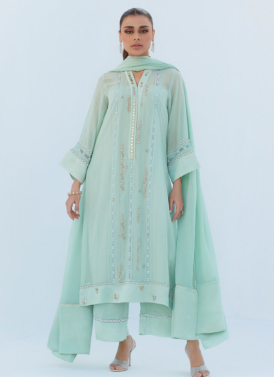 MELISSA AQUA SHIRT AND DUPATTA