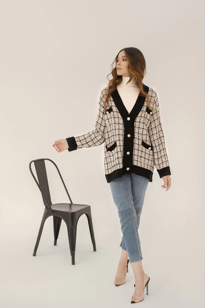 Roma Textured Checkered Sweater