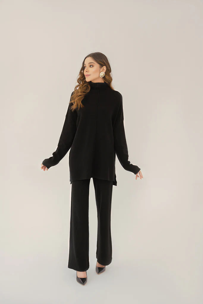 Scarlett Two Piece Knit Set Black