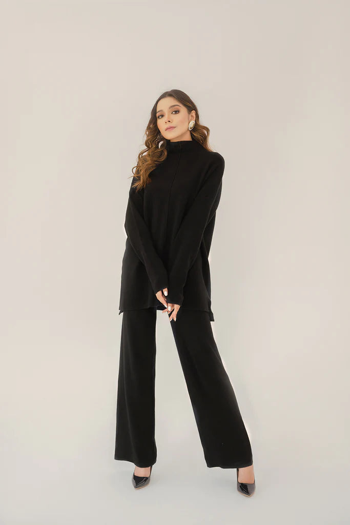 Scarlett Two Piece Knit Set Black