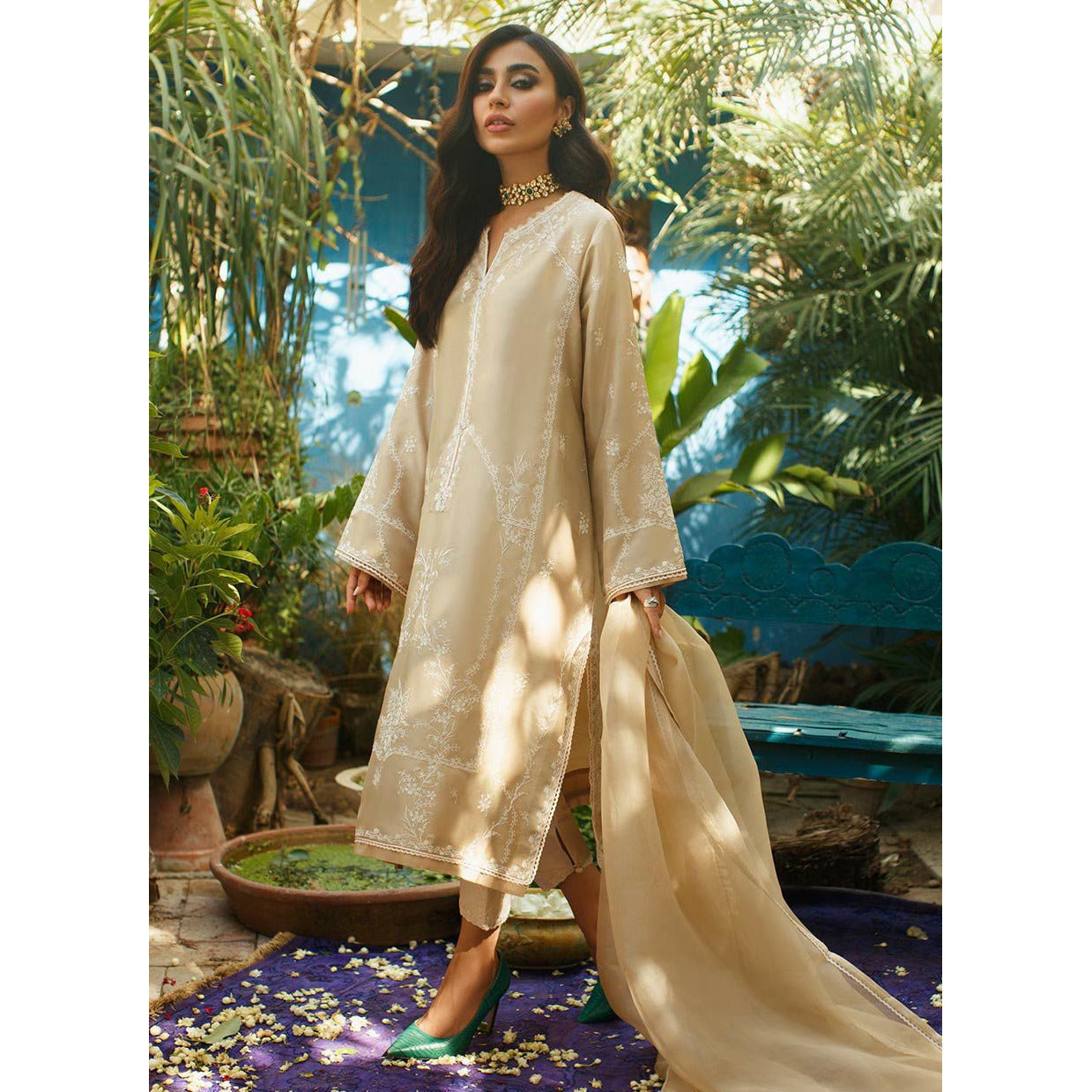 BEIGE EMMA SHIRT AND DUPATTA