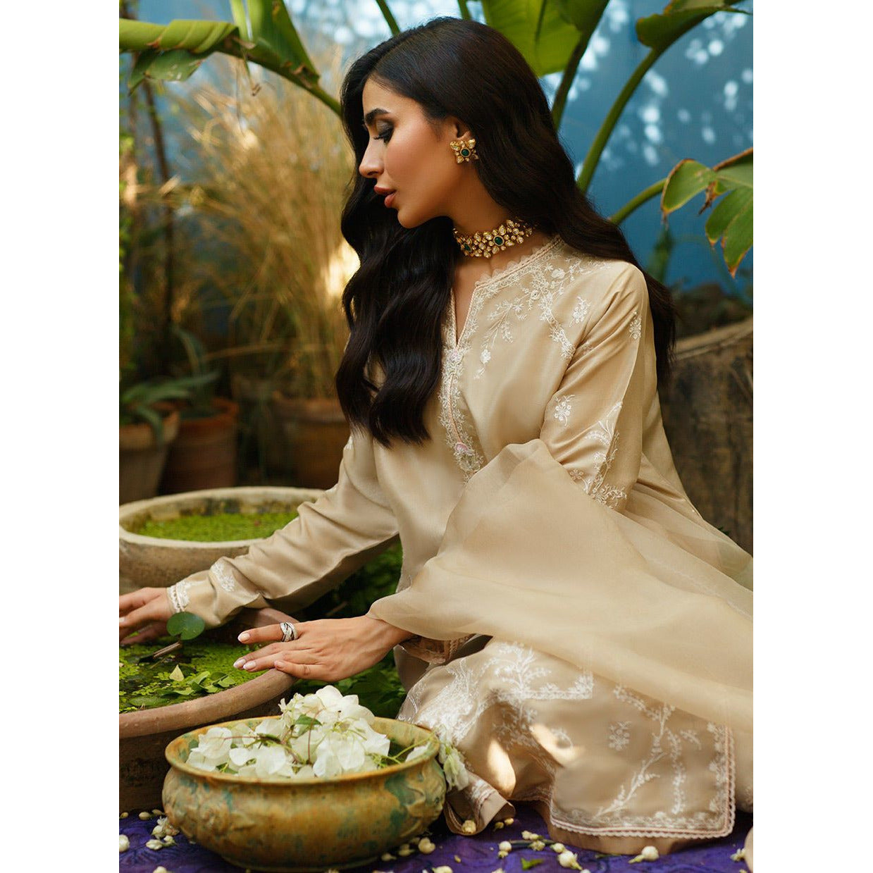 BEIGE EMMA SHIRT AND DUPATTA