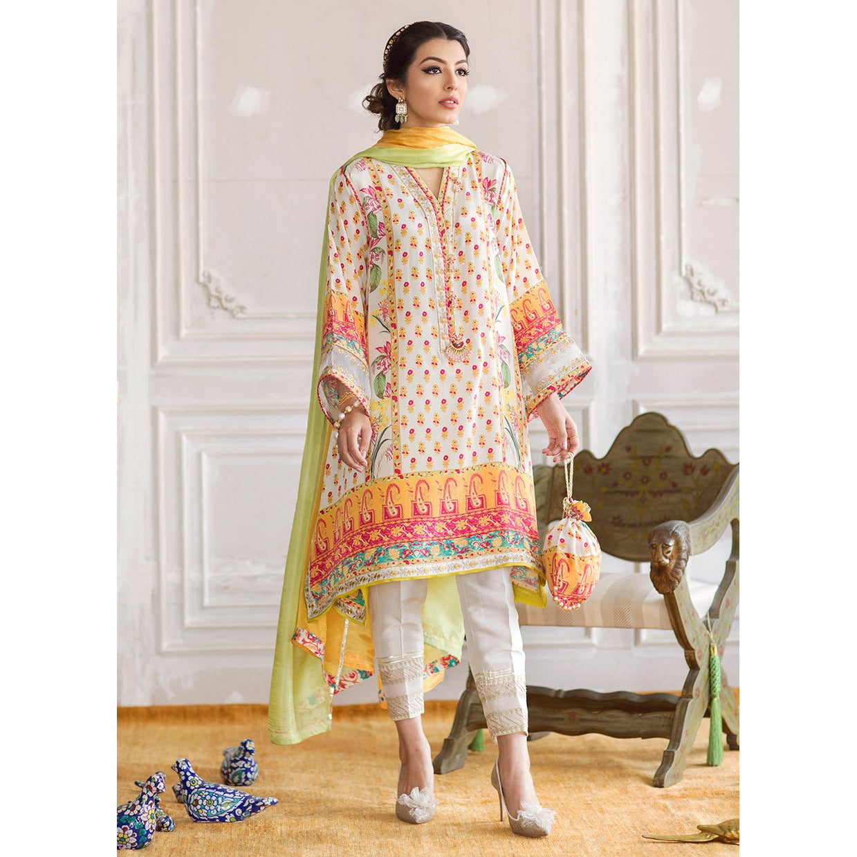 DAHLIA CREPE TUNIC AND SILK DUPATTA