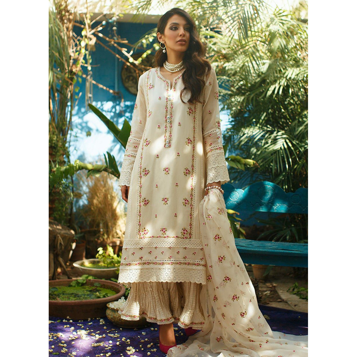 IVORY ZOE SHIRT AND DUPATTA
