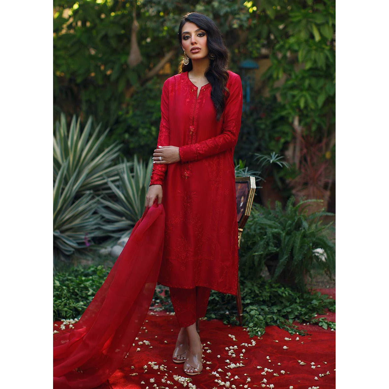 RILEY RED SHIRT AND DUPATTA
